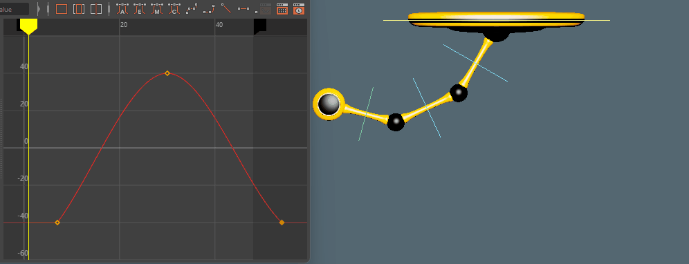 Graph editor with the bottom control selected.