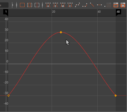 Adjusting the tangents in a graph editor.